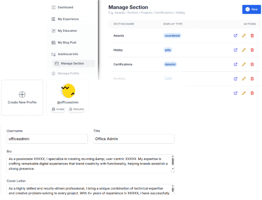 Profile Customization